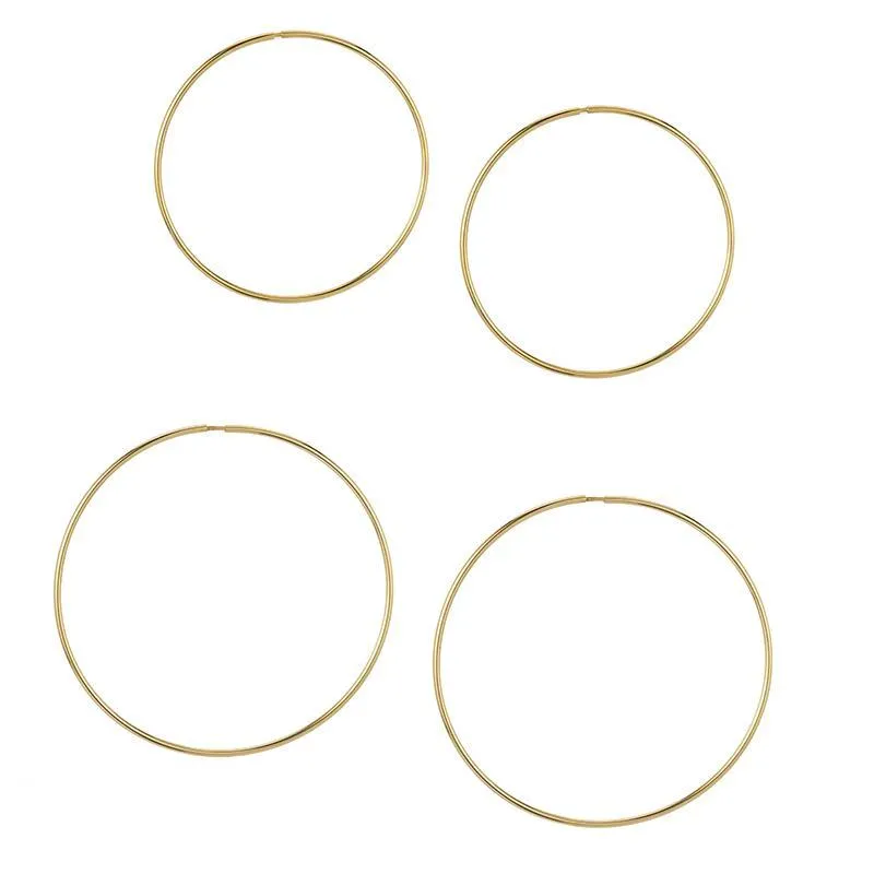 14K Hollow Hoops—Large (Pair)