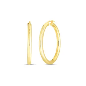 18K Gold Designer Large Thick "The Perfect Hoop®"  Earrings