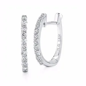 18K Gold Diamond Pave Huggie Earrings