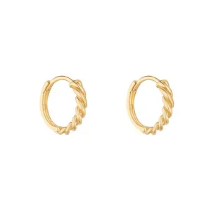 9ct Gold Twist Detail Hinged Hoops