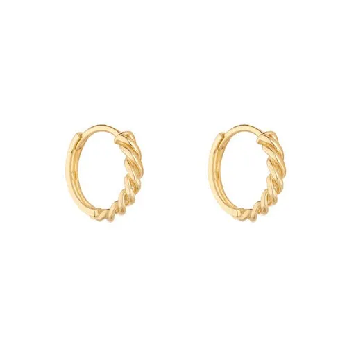 9ct Gold Twist Detail Hinged Hoops