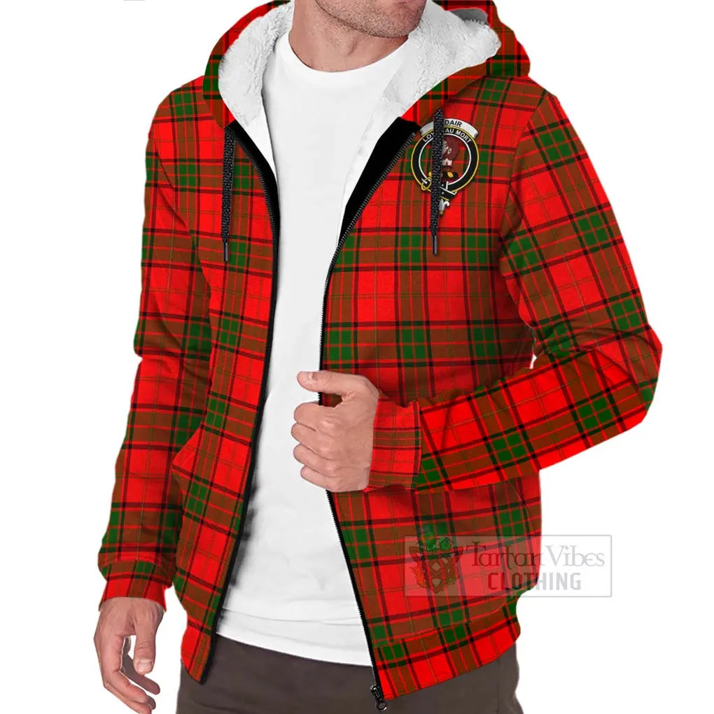 Adair Tartan Sherpa Hoodie with Family Crest Celtic Skull Style