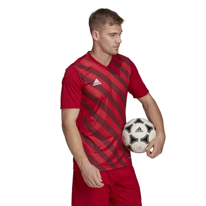 Adidas Entrada Striped Jersey - Adult - Red / Black