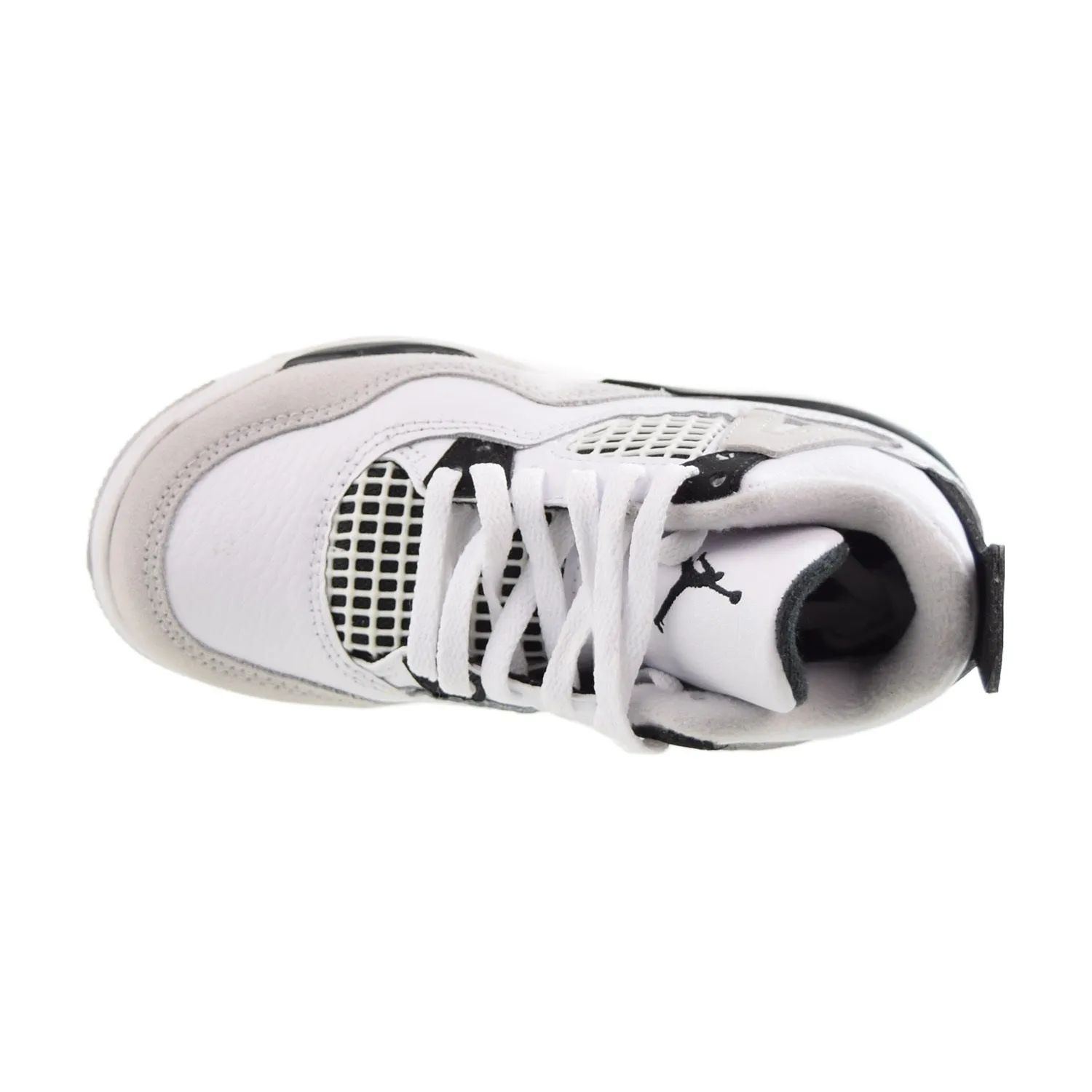 Air Jordan 4 Retro (PS) "Military Black" Little Kids' Shoes White-Black-Grey
