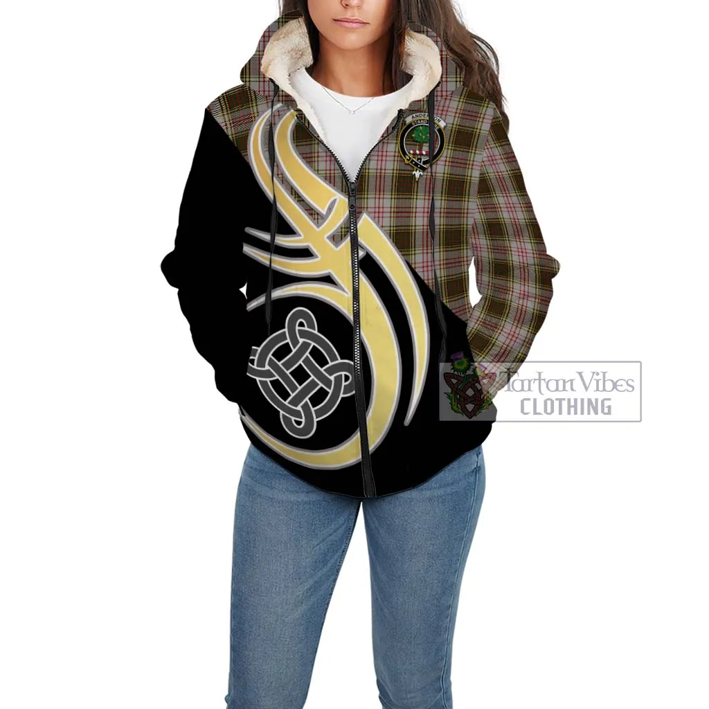 Anderson Dress Tartan Sherpa Hoodie with Family Crest and Celtic Symbol Style
