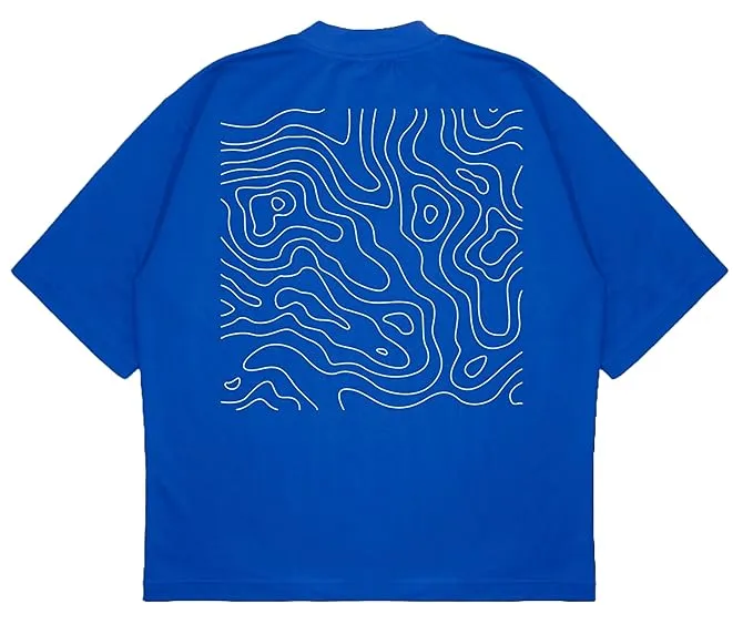 ANGAR Cotton Drop Shoulder Half Sleeves Oversized Fit CURVES Printed T-Shirt for Men