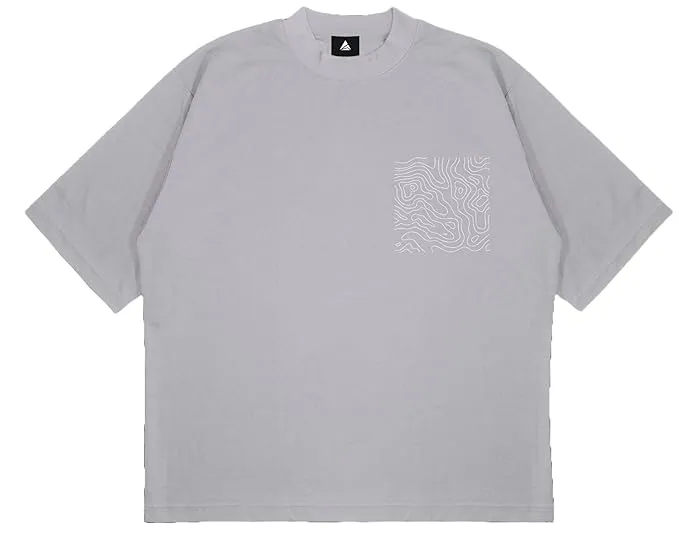 ANGAR Cotton Drop Shoulder Half Sleeves Oversized Fit CURVES Printed T-Shirt for Men