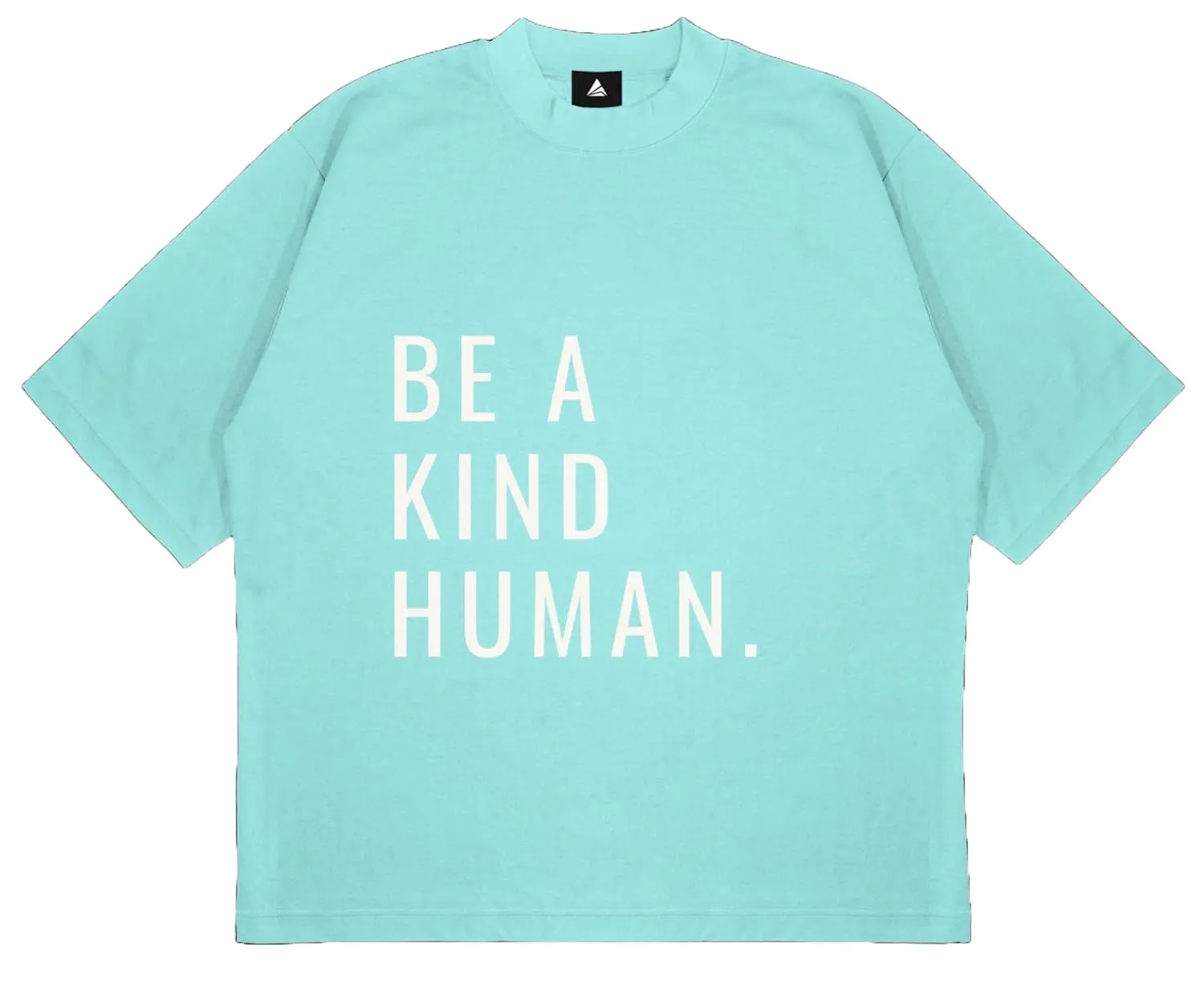 ANGAR Cotton Drop Shoulder Half Sleeves Oversized Fit KIND HUMAN Printed T-Shirt for Men