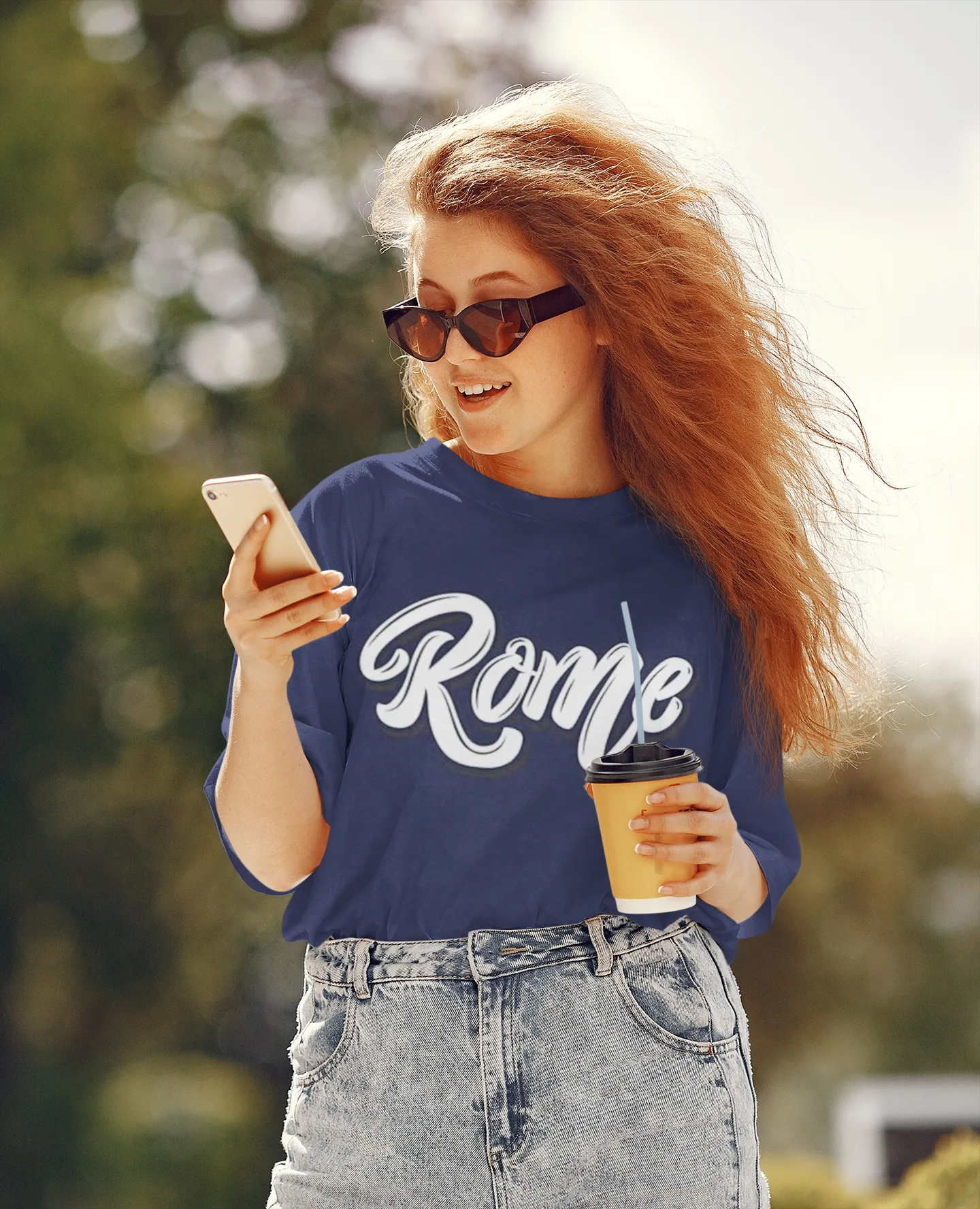 ANGAR Cotton Drop Shoulder Half Sleeves Oversized Fit ROME Printed T-Shirt for Women