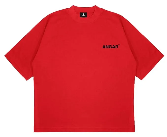 ANGAR TM  Cotton Drop Shoulder Half Sleeves Oversized Fit Printed T-Shirt for Women