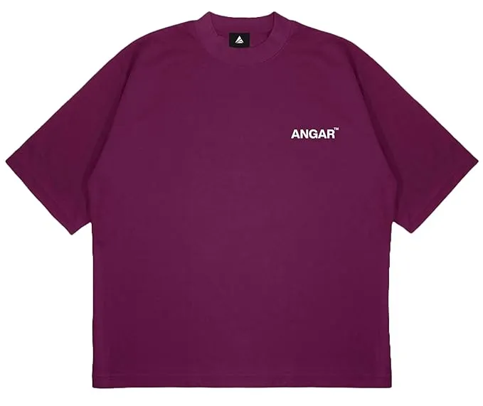 ANGAR TM  Cotton Drop Shoulder Half Sleeves Oversized Fit Printed T-Shirt for Women
