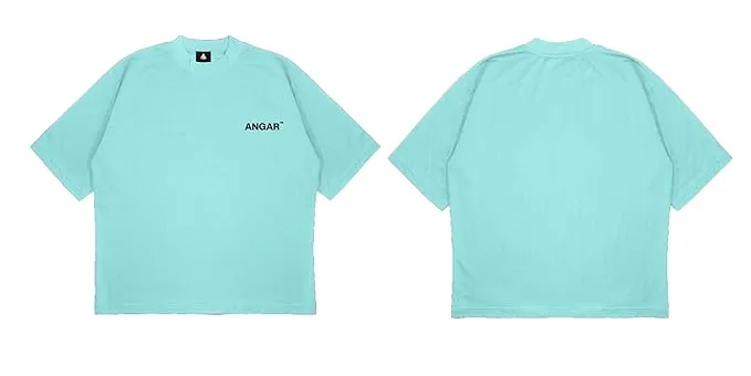 ANGAR TM  Cotton Drop Shoulder Half Sleeves Oversized Fit Printed T-Shirt for Women
