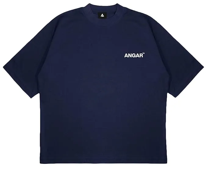 ANGAR TM  Cotton Drop Shoulder Half Sleeves Oversized Fit Printed T-Shirt for Women