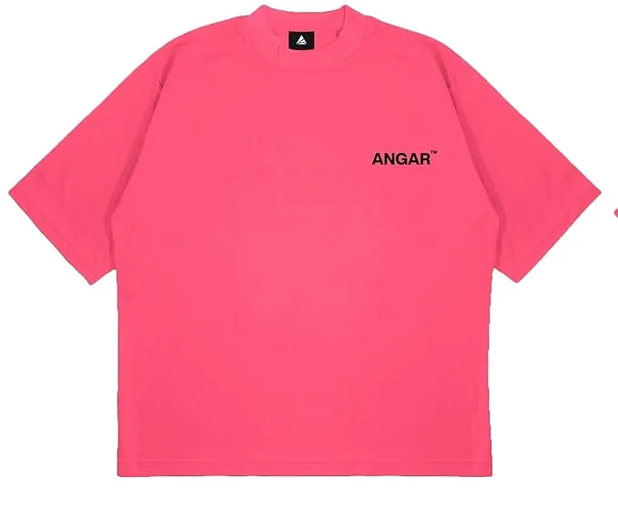 ANGAR TM  Cotton Drop Shoulder Half Sleeves Oversized Fit Printed T-Shirt for Women