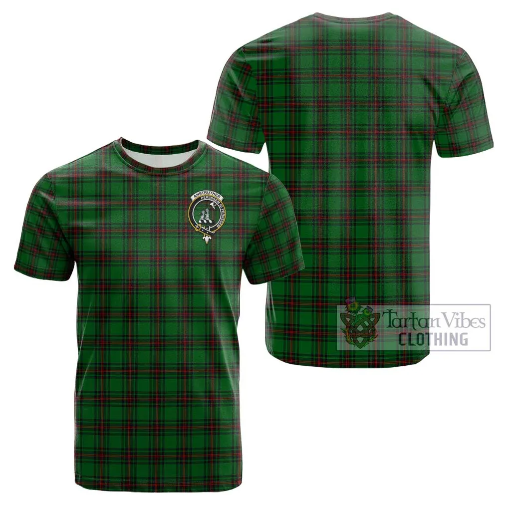 Anstruther Tartan Cotton T-Shirt with Family Crest