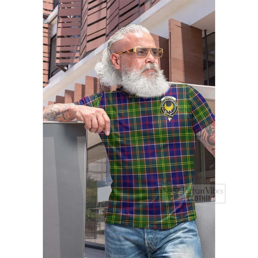 Arnott Tartan Cotton T-shirt with Family Crest Celtic Skull Style