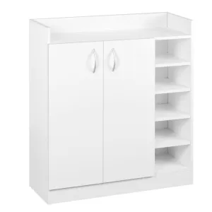 Artiss Shoe Rack Cabinet 21 Pairs Adjustable Shelves White Clair