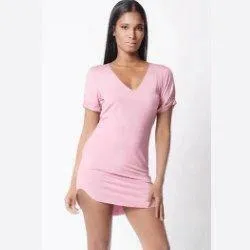 Ave v-neck short sleeve loose fit-mini dress