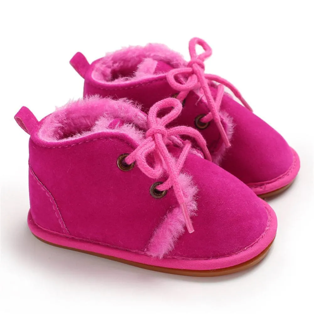 Baby Unisex Lace Up Solid Snow Boots Wholesale Toddler Shoes