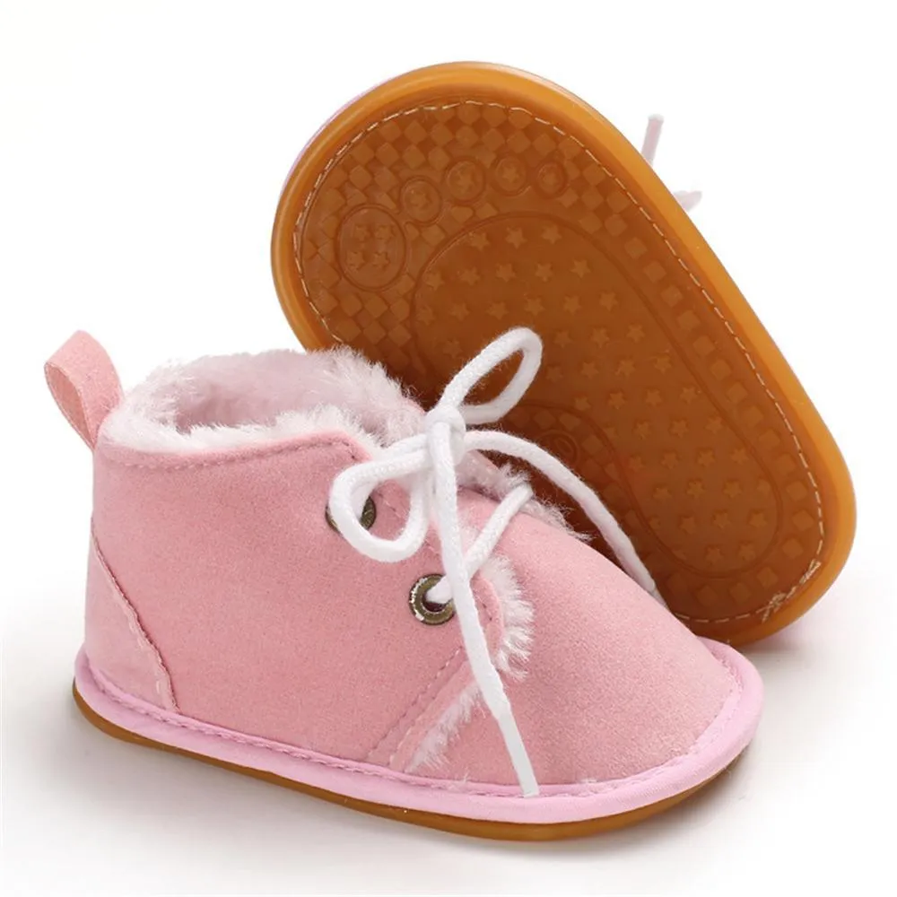 Baby Unisex Lace Up Solid Snow Boots Wholesale Toddler Shoes