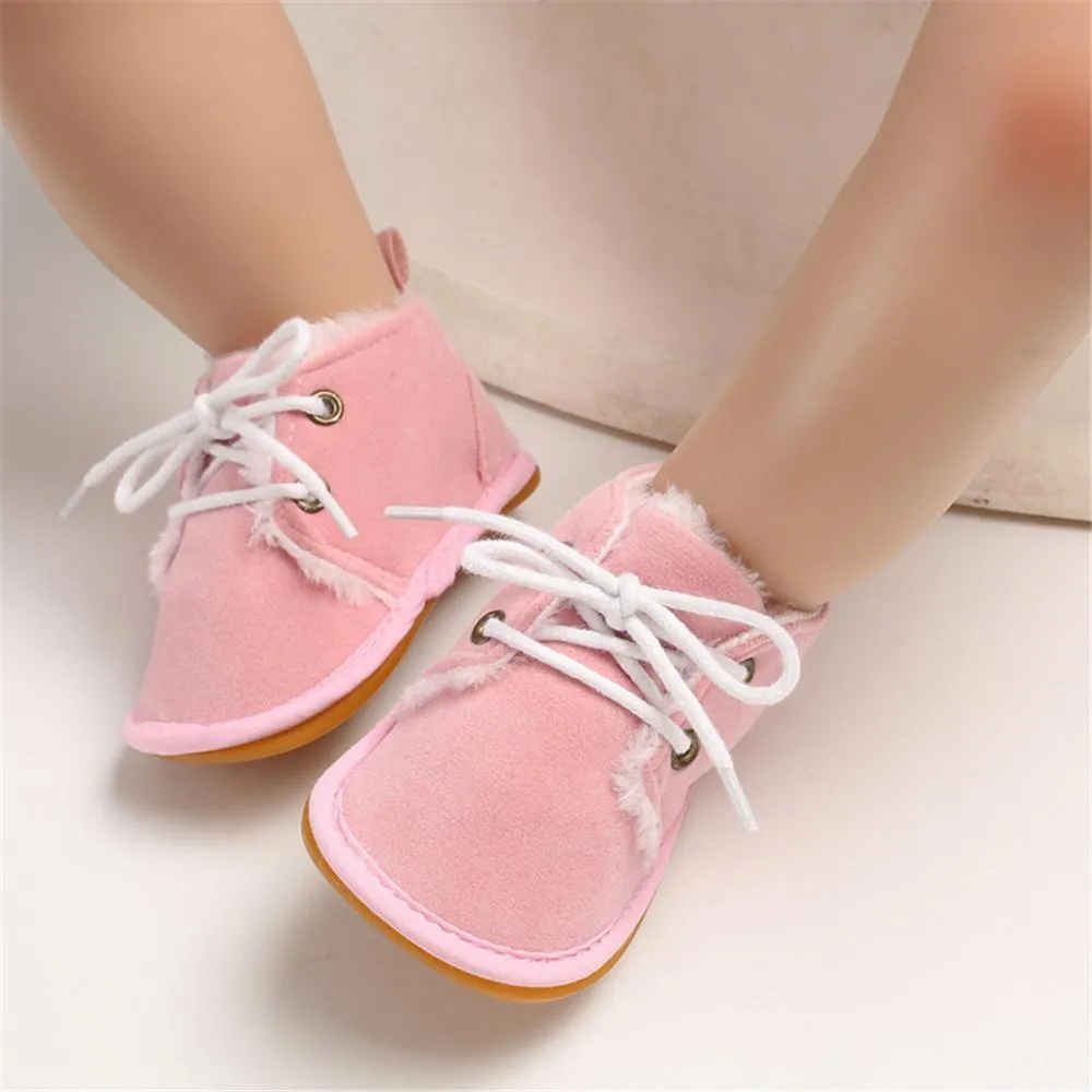 Baby Unisex Lace Up Solid Snow Boots Wholesale Toddler Shoes