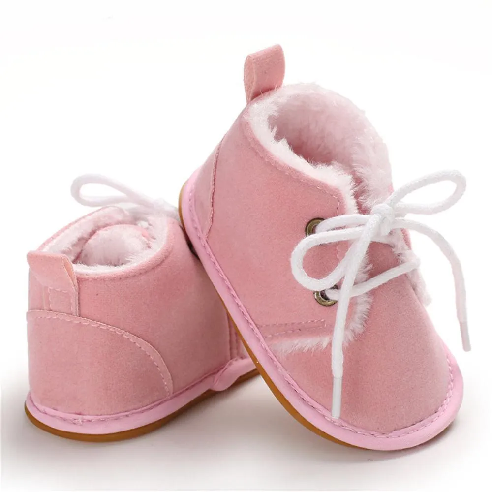 Baby Unisex Lace Up Solid Snow Boots Wholesale Toddler Shoes