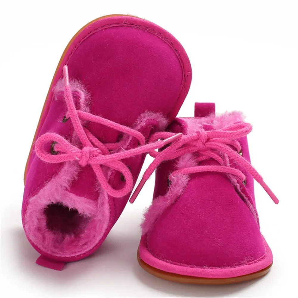 Baby Unisex Lace Up Solid Snow Boots Wholesale Toddler Shoes