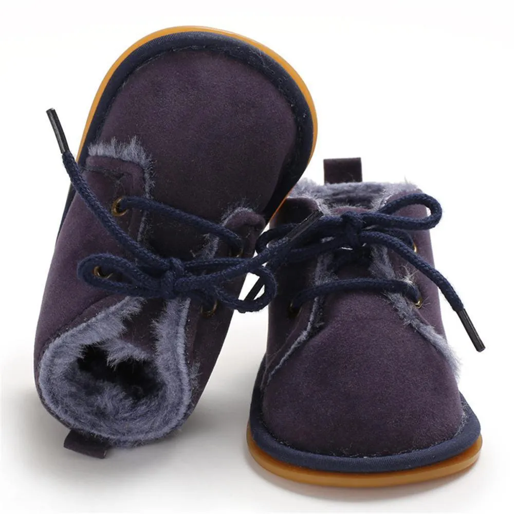 Baby Unisex Lace Up Solid Snow Boots Wholesale Toddler Shoes