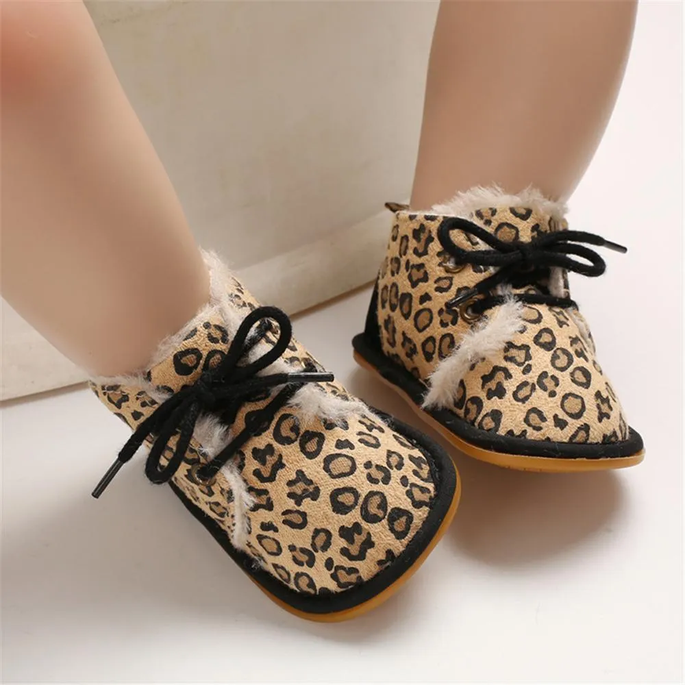Baby Unisex Lace Up Solid Snow Boots Wholesale Toddler Shoes