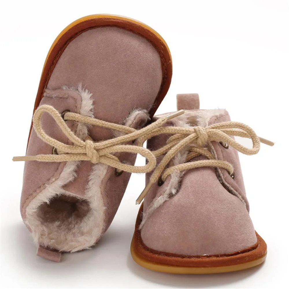 Baby Unisex Lace Up Solid Snow Boots Wholesale Toddler Shoes