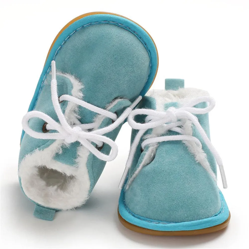 Baby Unisex Lace Up Solid Snow Boots Wholesale Toddler Shoes