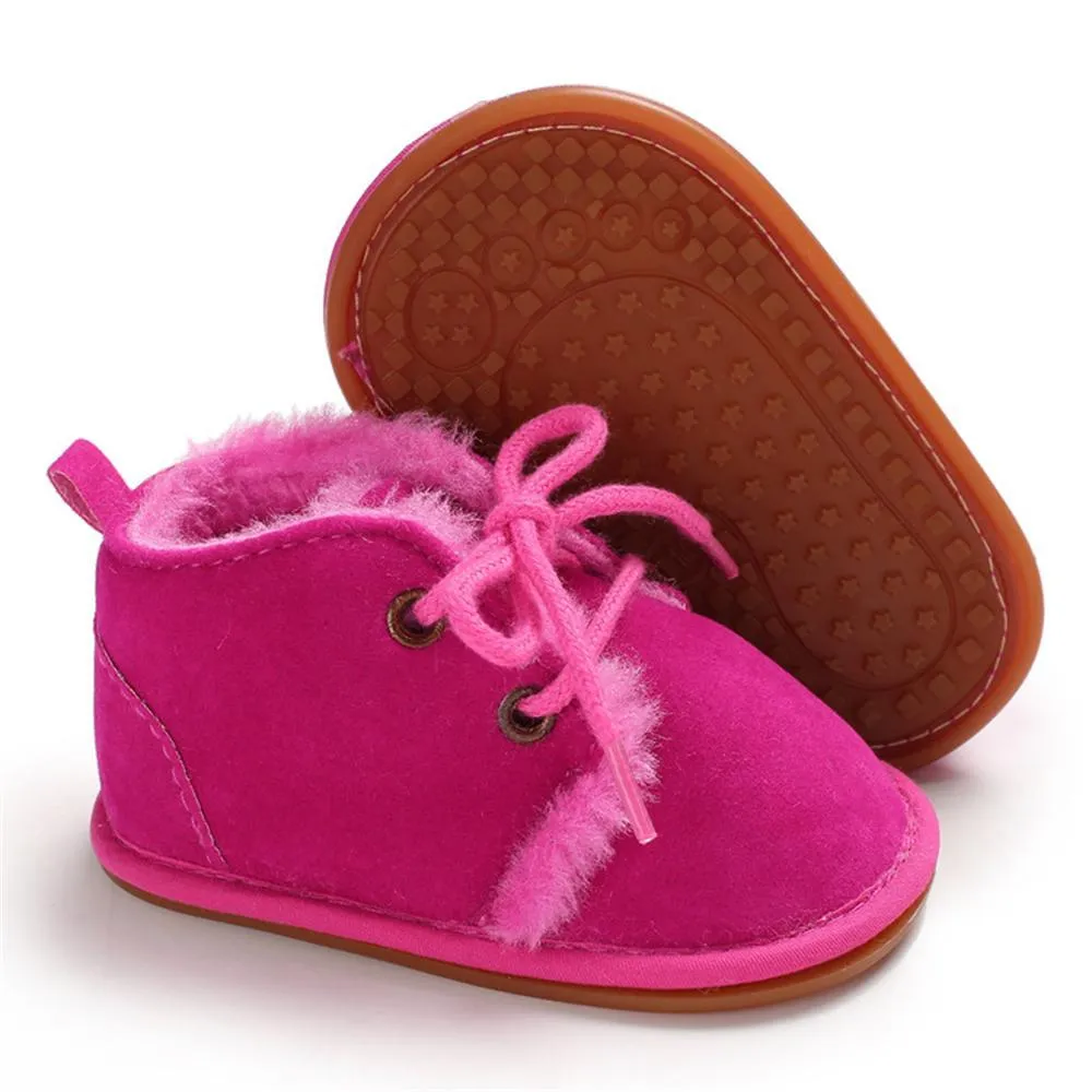 Baby Unisex Lace Up Solid Snow Boots Wholesale Toddler Shoes