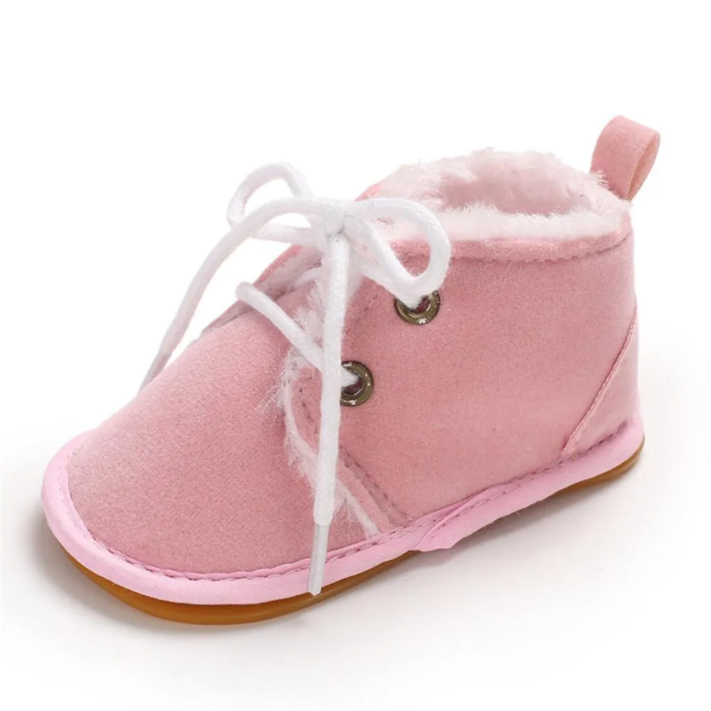 Baby Unisex Lace Up Solid Snow Boots Wholesale Toddler Shoes