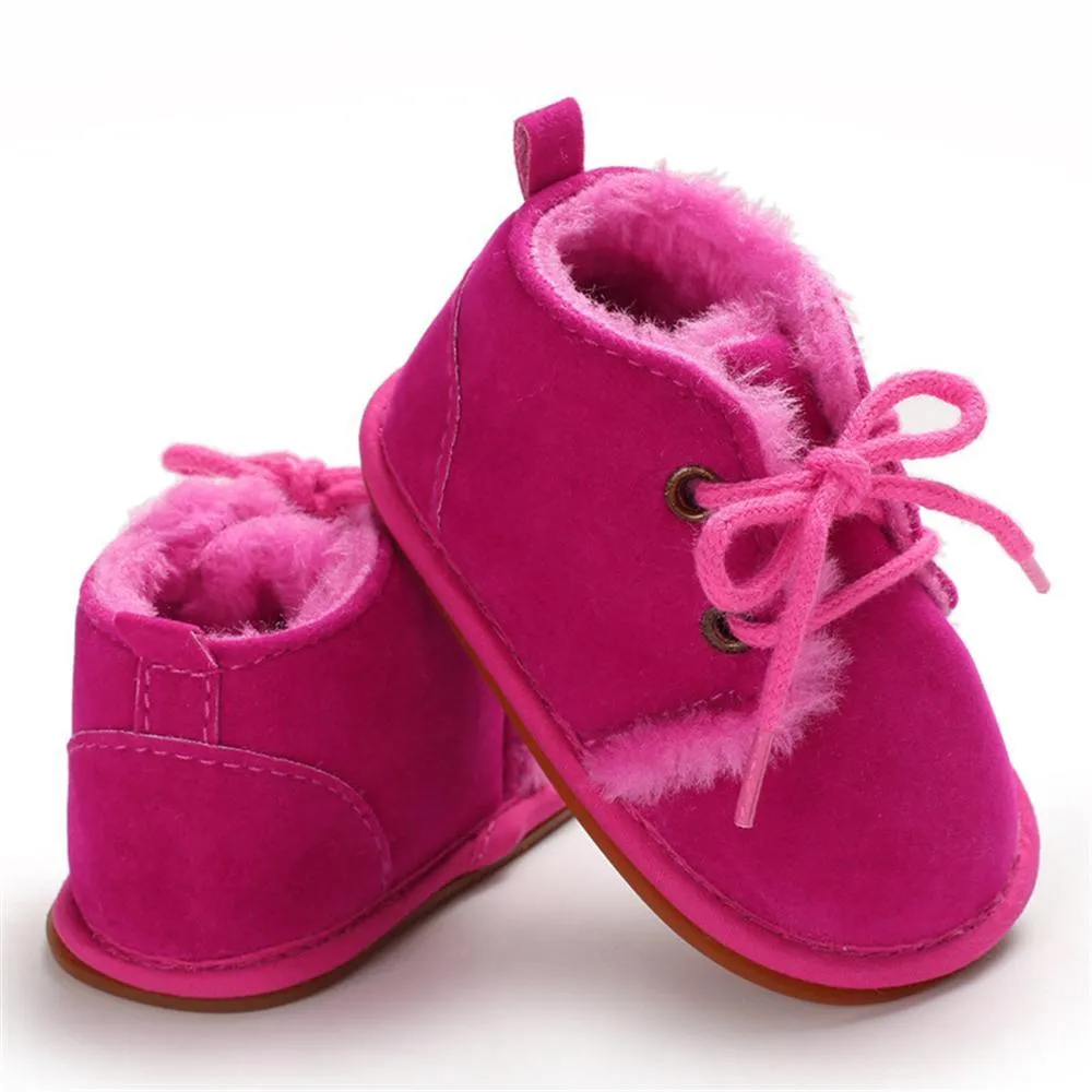 Baby Unisex Lace Up Solid Snow Boots Wholesale Toddler Shoes