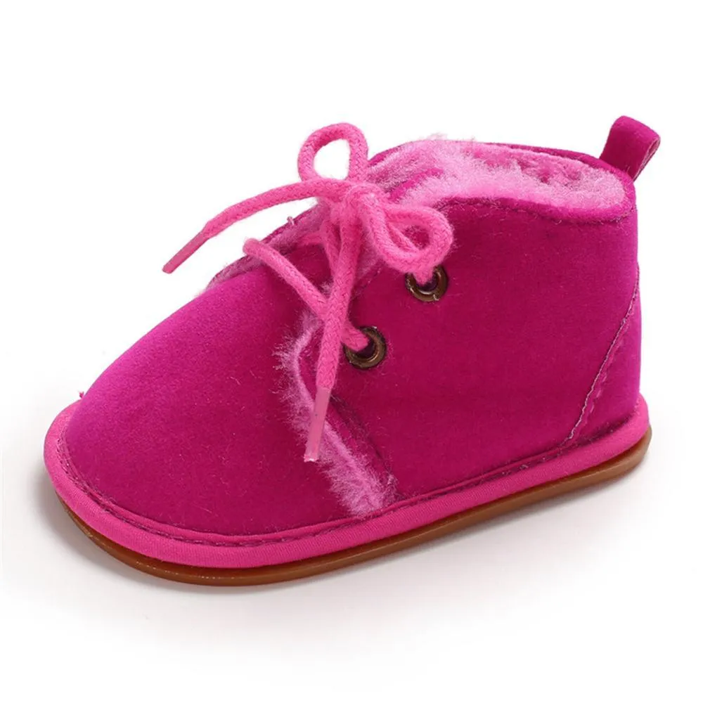Baby Unisex Lace Up Solid Snow Boots Wholesale Toddler Shoes