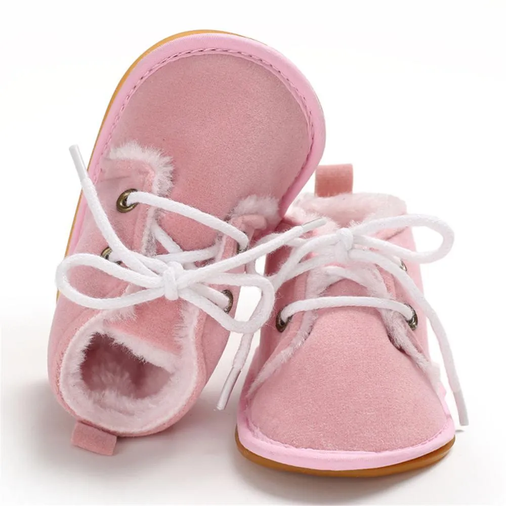 Baby Unisex Lace Up Solid Snow Boots Wholesale Toddler Shoes