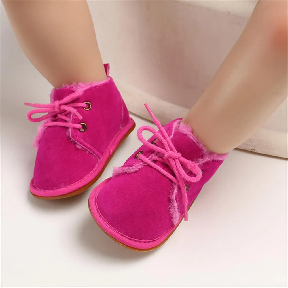 Baby Unisex Lace Up Solid Snow Boots Wholesale Toddler Shoes