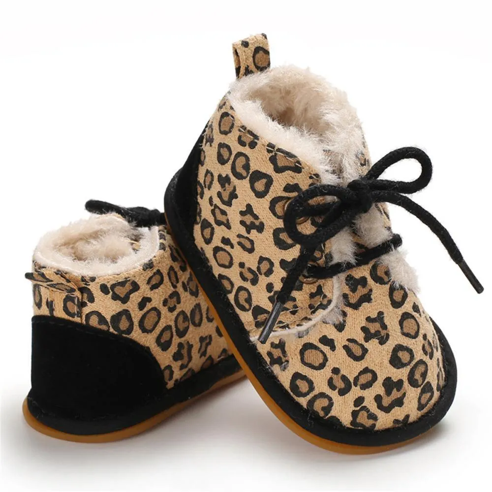 Baby Unisex Lace Up Solid Snow Boots Wholesale Toddler Shoes