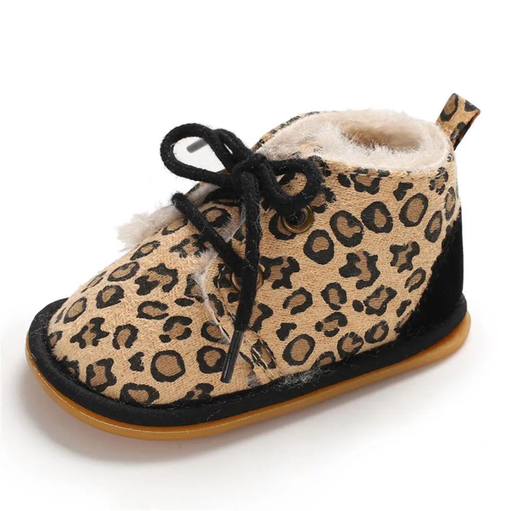 Baby Unisex Lace Up Solid Snow Boots Wholesale Toddler Shoes