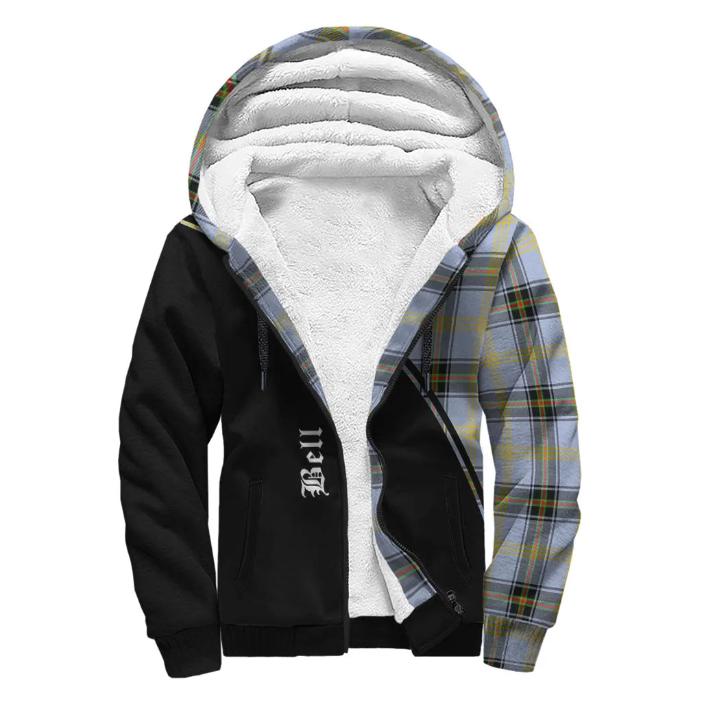 Bell Tartan Sherpa Hoodie with Family Crest Curve Style