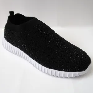 Black Crystal Slip-on Gym Shoe