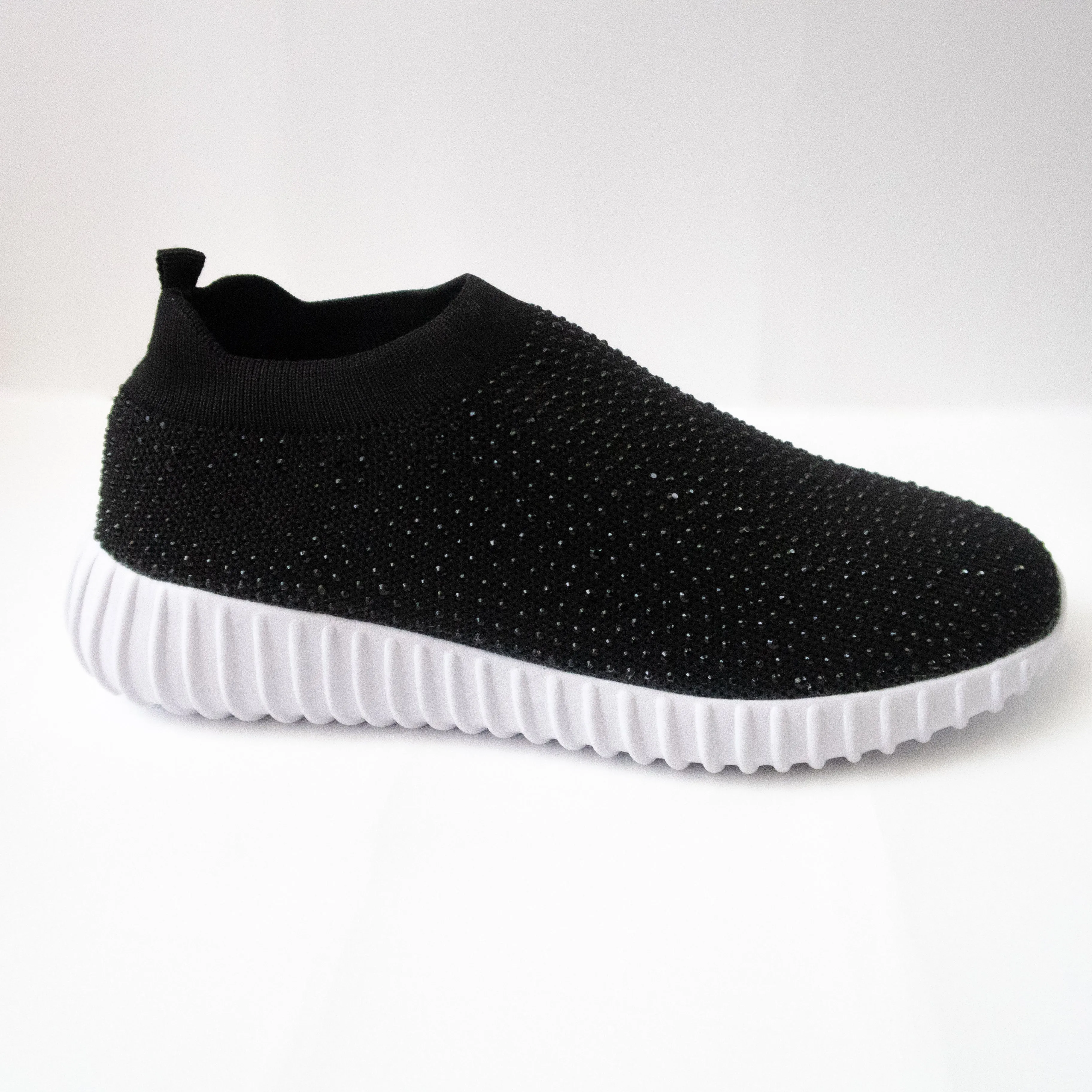 Black Crystal Slip-on Gym Shoe