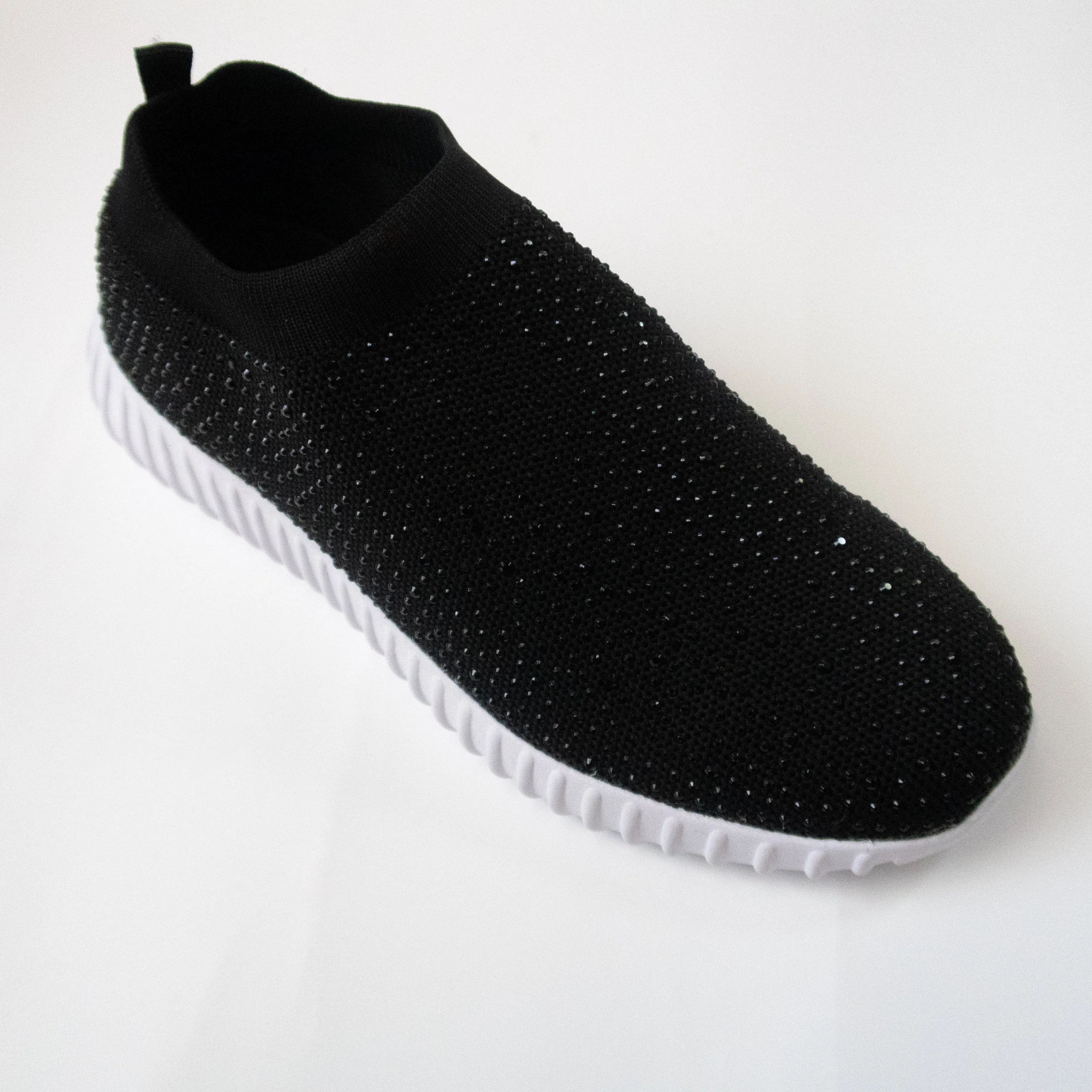 Black Crystal Slip-on Gym Shoe