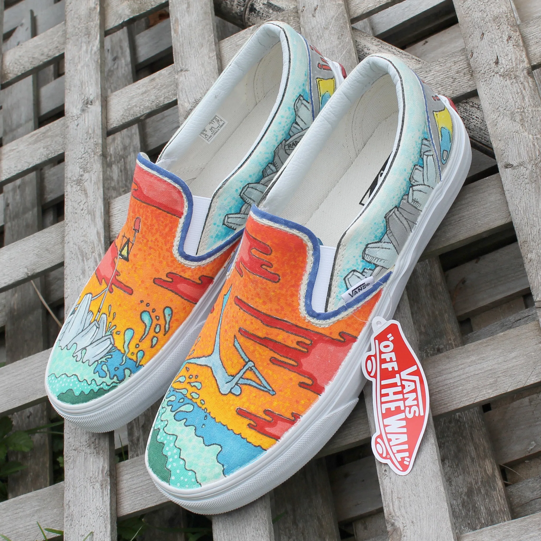 Bodyboarding custom Vans Slip On Sneakers