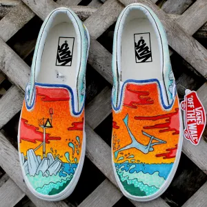 Bodyboarding custom Vans Slip On Sneakers