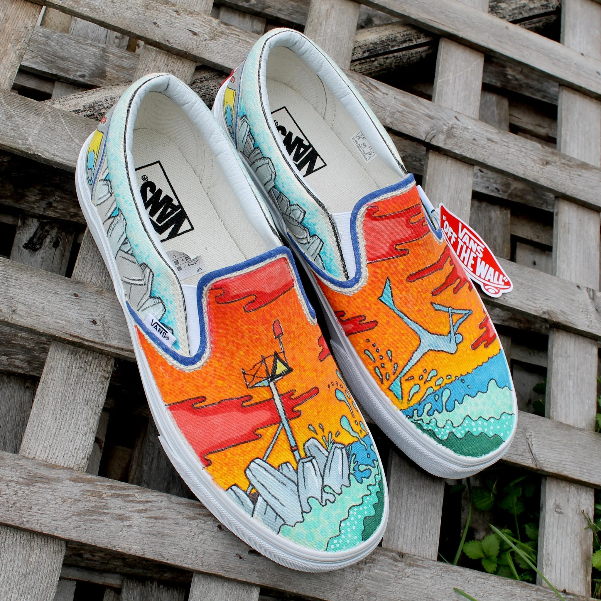 Bodyboarding custom Vans Slip On Sneakers