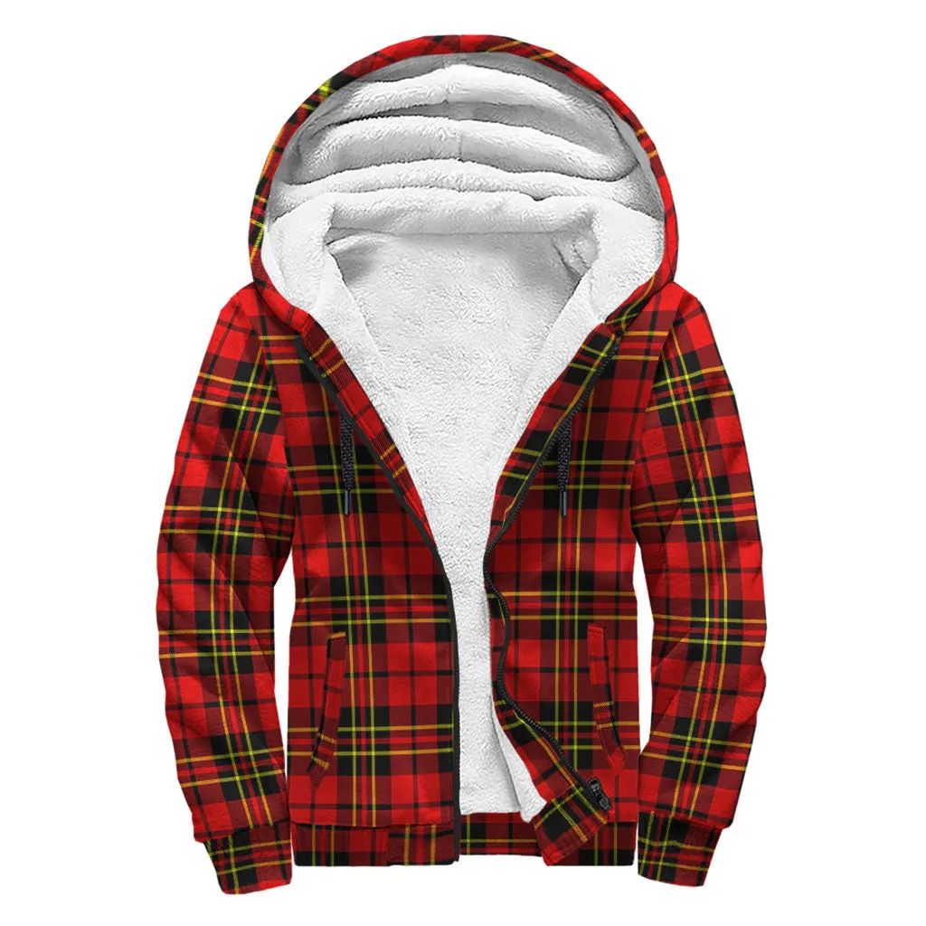 Brodie Modern Tartan Sherpa Hoodie with Family Crest
