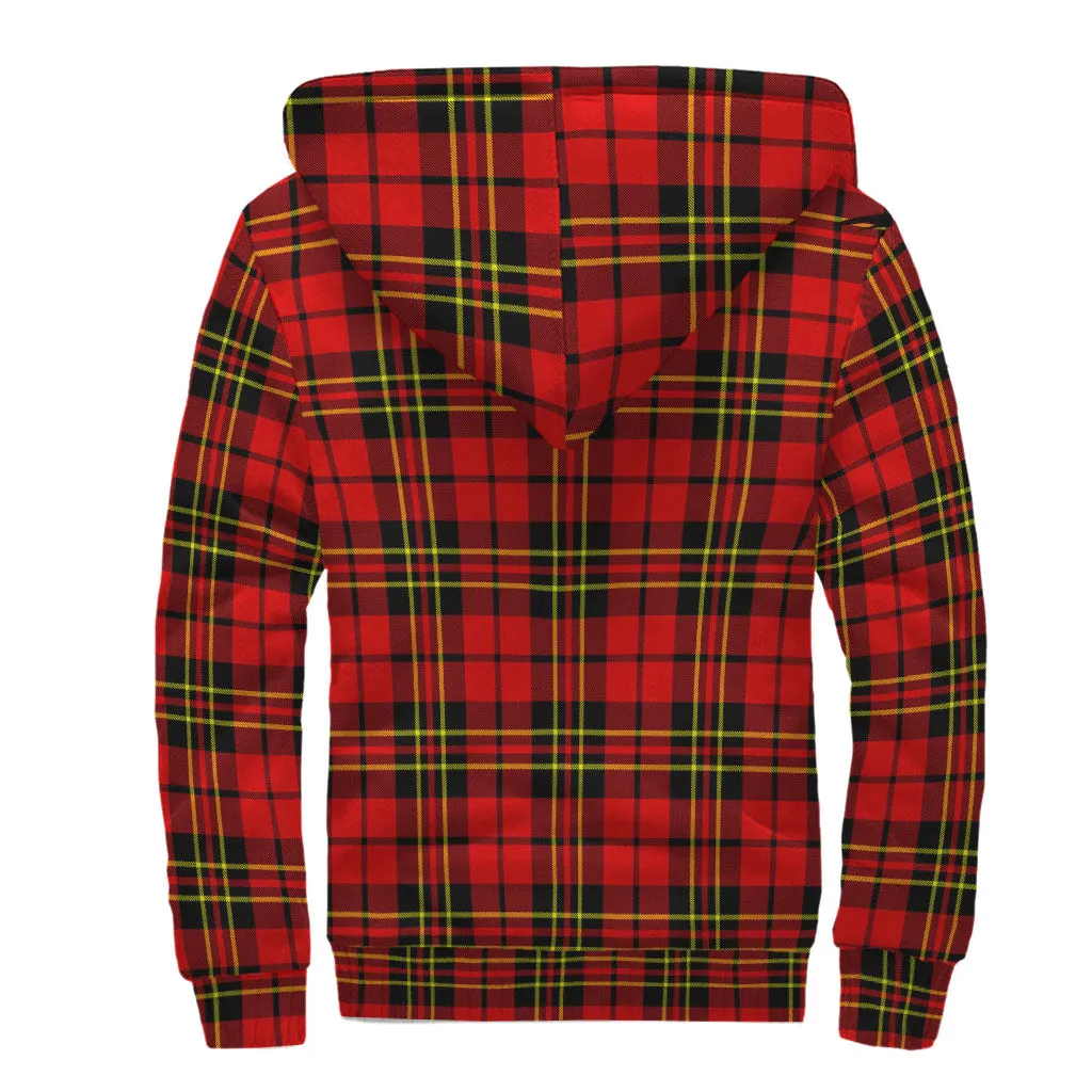 Brodie Modern Tartan Sherpa Hoodie with Family Crest