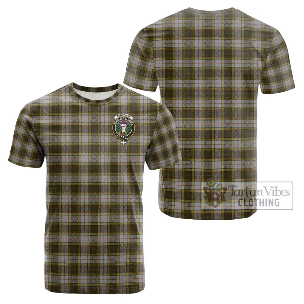 Buchanan Dress Tartan Cotton T-Shirt with Family Crest