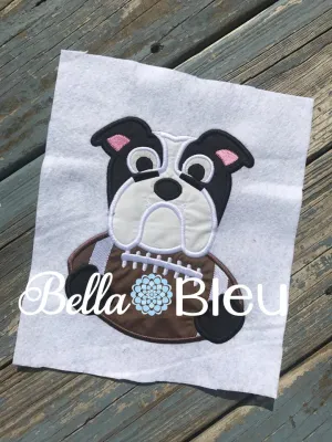 Bulldogs Football Mascot, Dawgs Football Mascot Applique machine embroidery